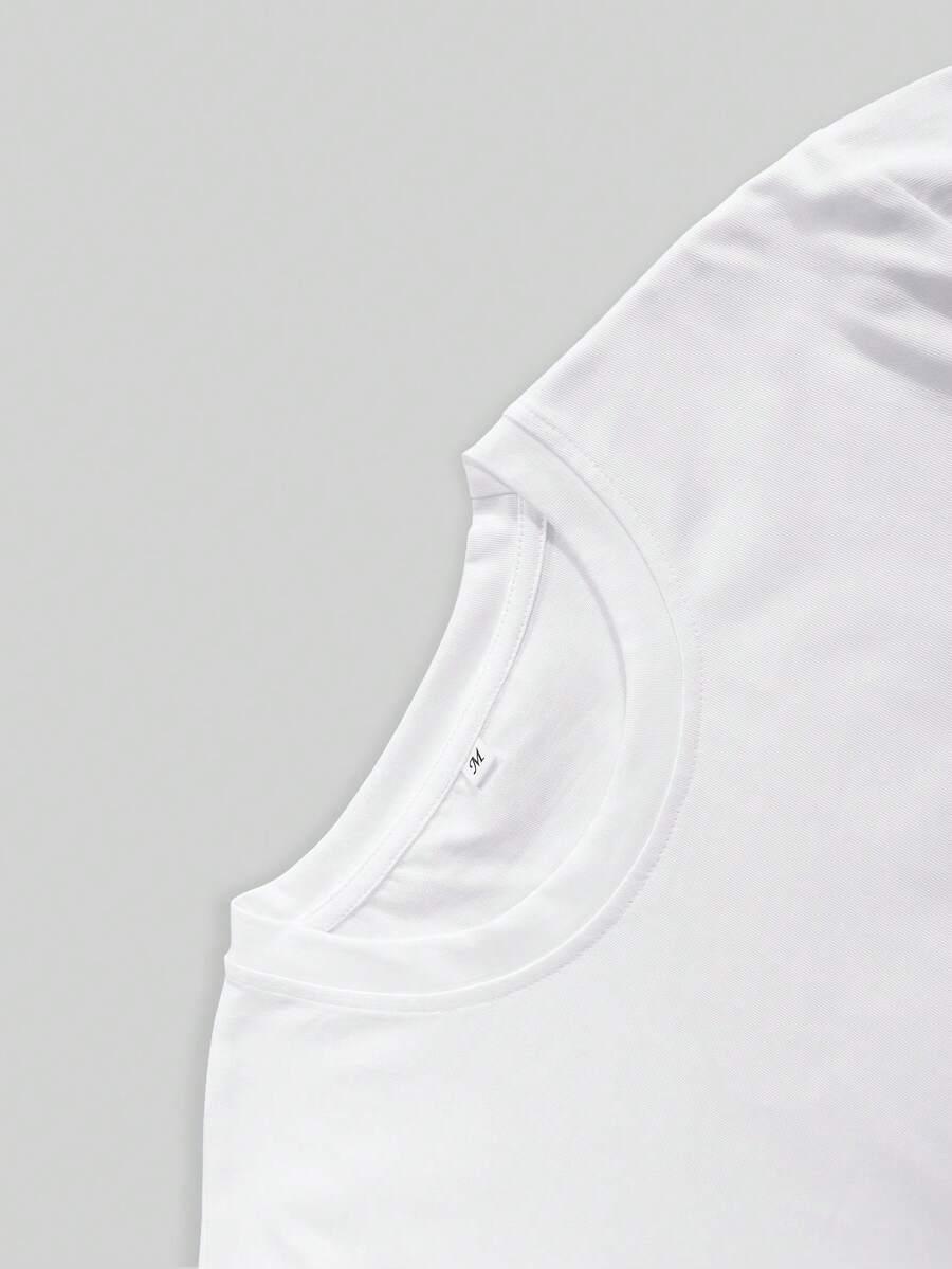biały t-shirt okrągły dekolt