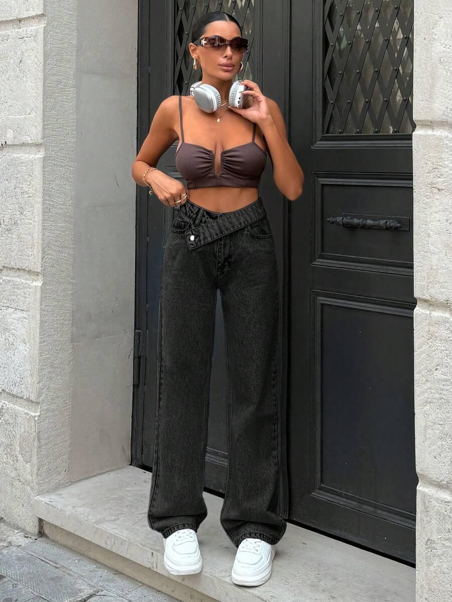 czarne spodnie jeans