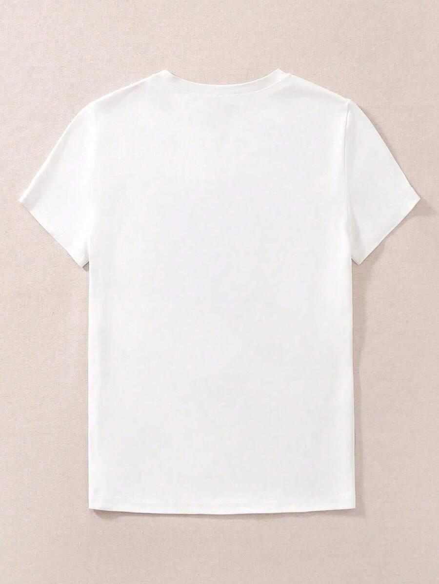 BIAŁY T-SHIRT NADRUK
