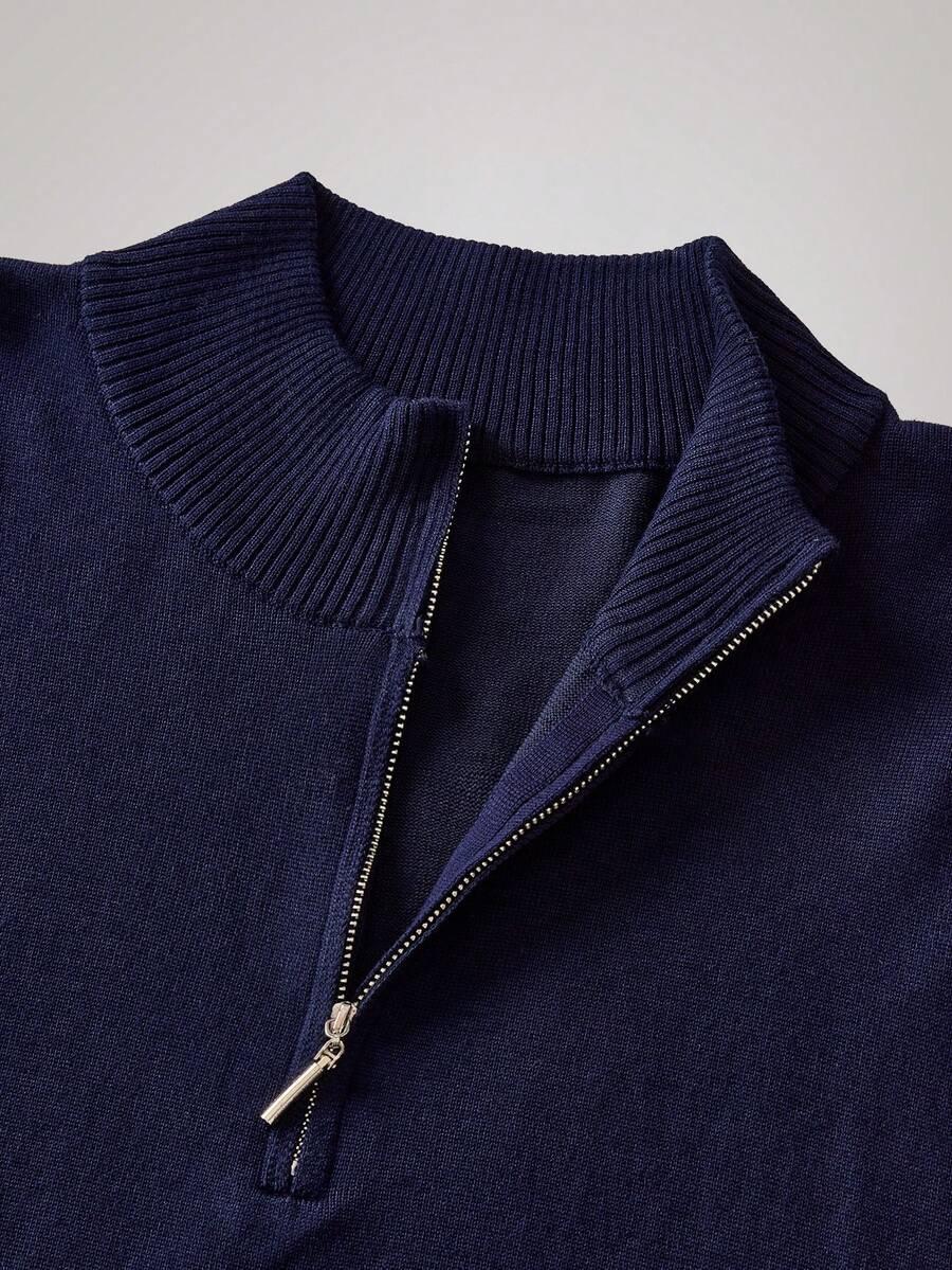 GRANATOWY SWETER ZAMEK