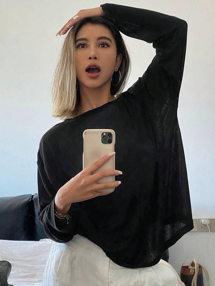 CZARNA LUŹNA BLUZKA 