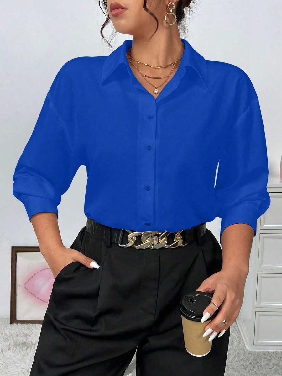niebieska bluzka oversize