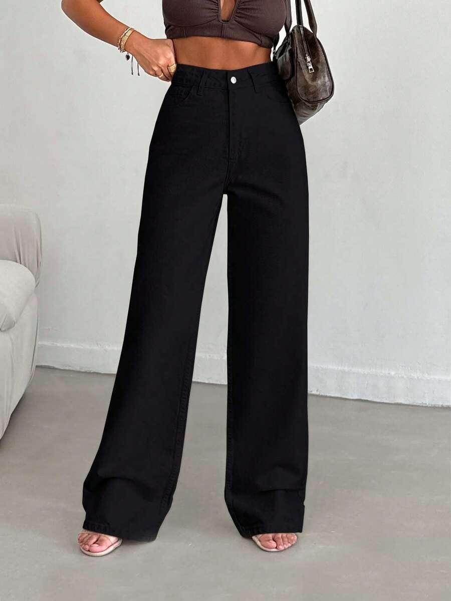 CZARNE SPODNIE JEANS