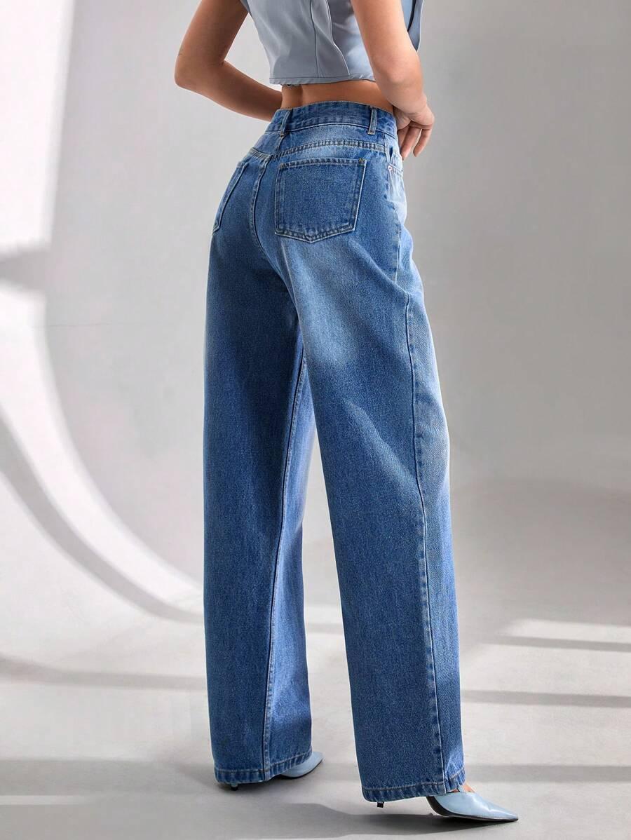JEANSY DAMSKIE MOM JEANS BAWEŁNA WYSOKI STAN