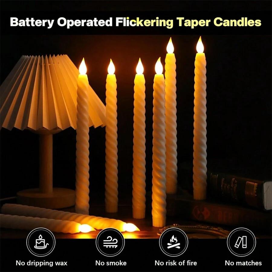 biała świeczka led 2-pack