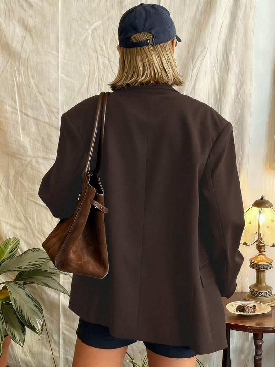 BRĄZOWA MARYNARKA OVERSIZE 