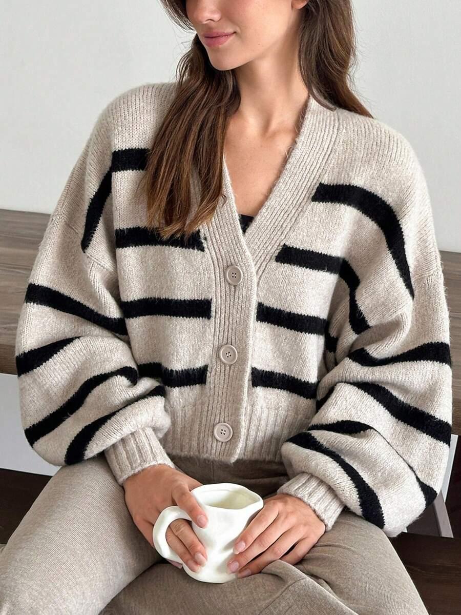 dzianinowy sweter paski