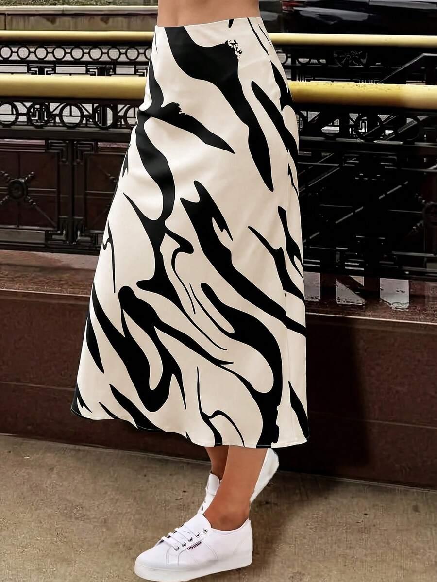 midi spódnica animal print