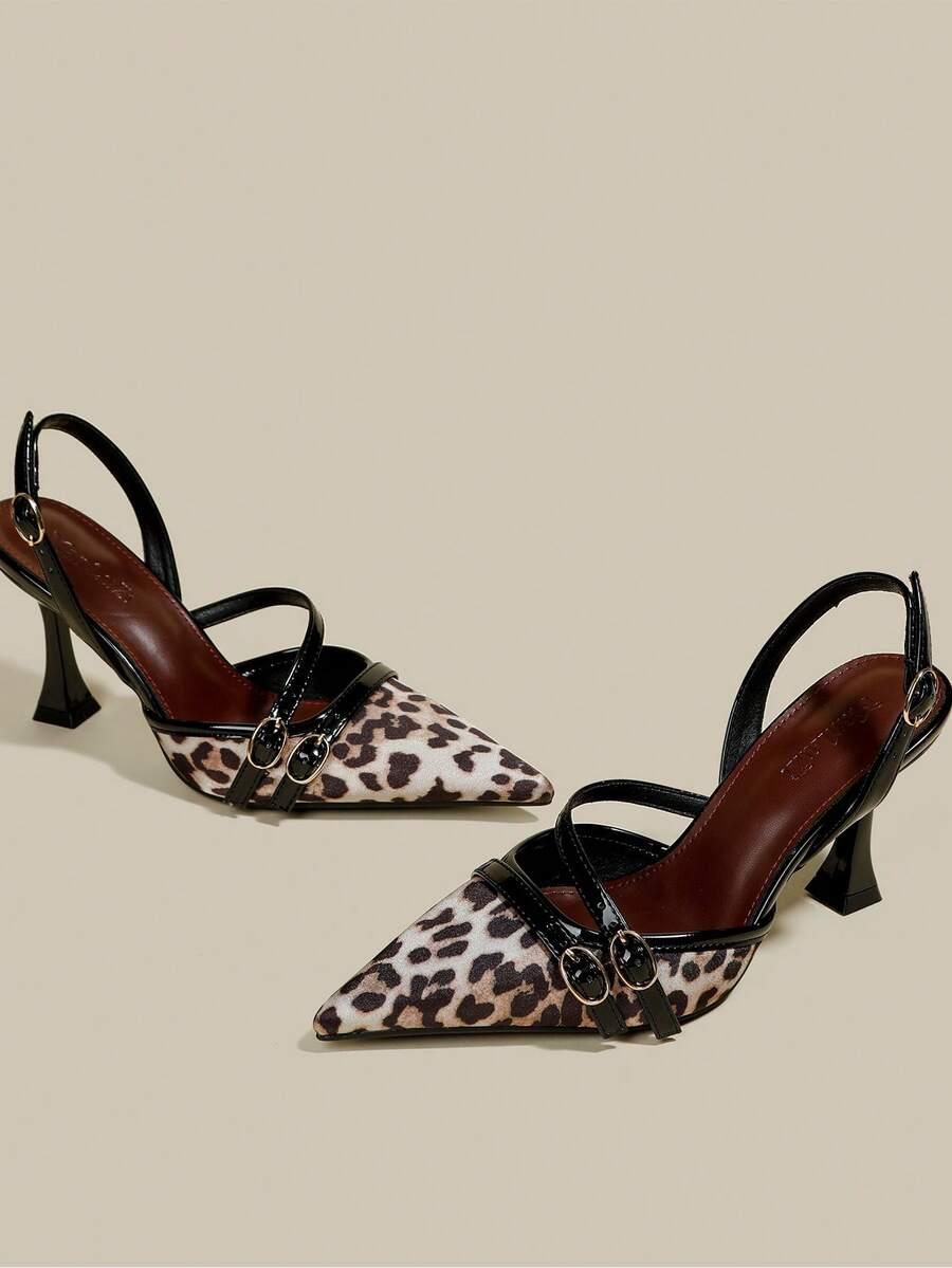 czółenka animal print obcas