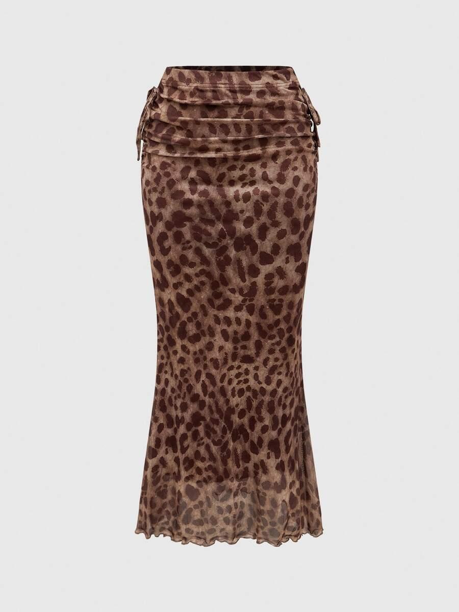 maxi spódnica leopard print