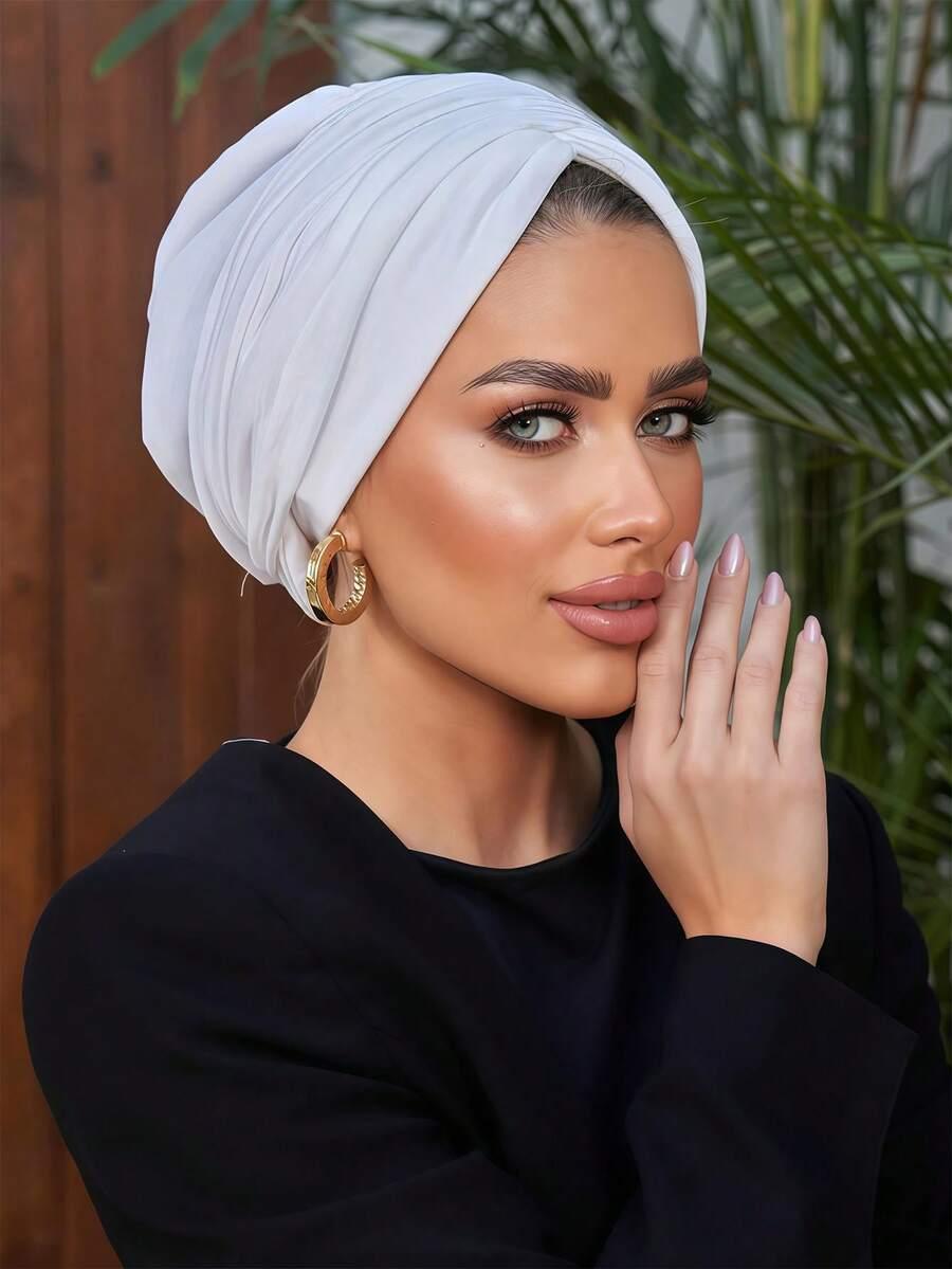 biały turban na głowę