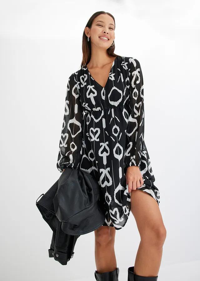 SZYFONOWA SUKIENKA PRZED KOLANO