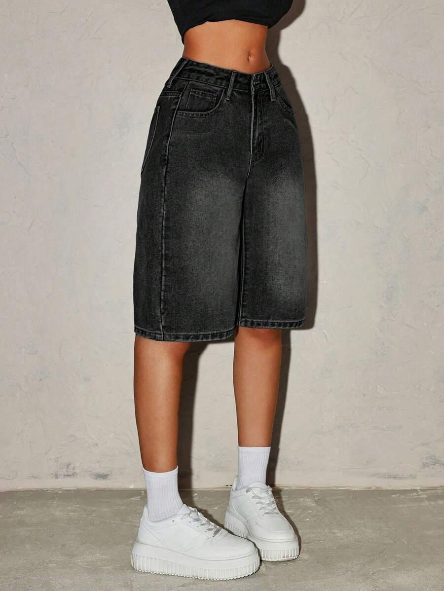 CZARNE BERMUDY JEANS