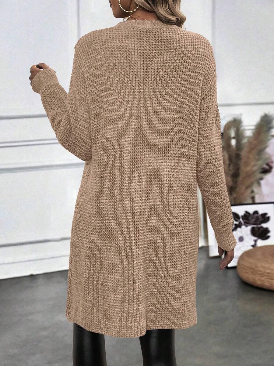 BEŻOWY SWETER OKRĄGŁY DEKOLT