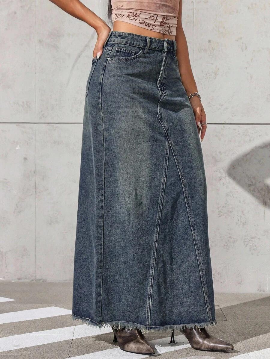 niebieska spódnica jeans 