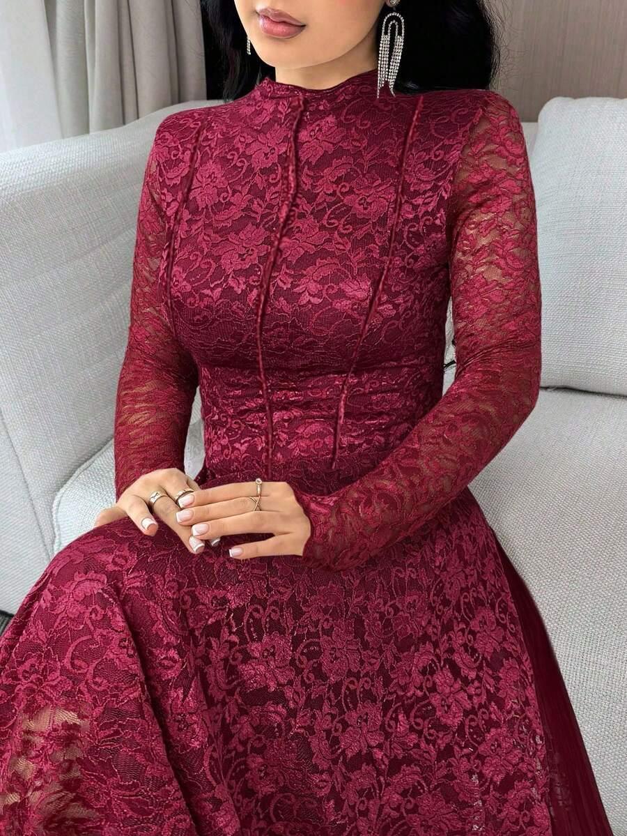 CZERWONA MAXI SUKIENKA