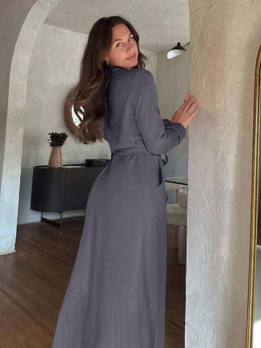 SZARA MAXI SUKIENKA