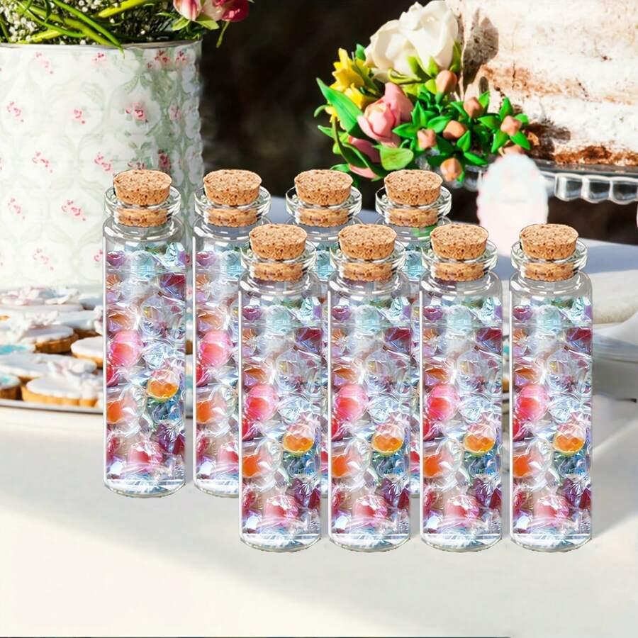 SZKLANE BUTELECZKI Z KORKIEM 10-PACK