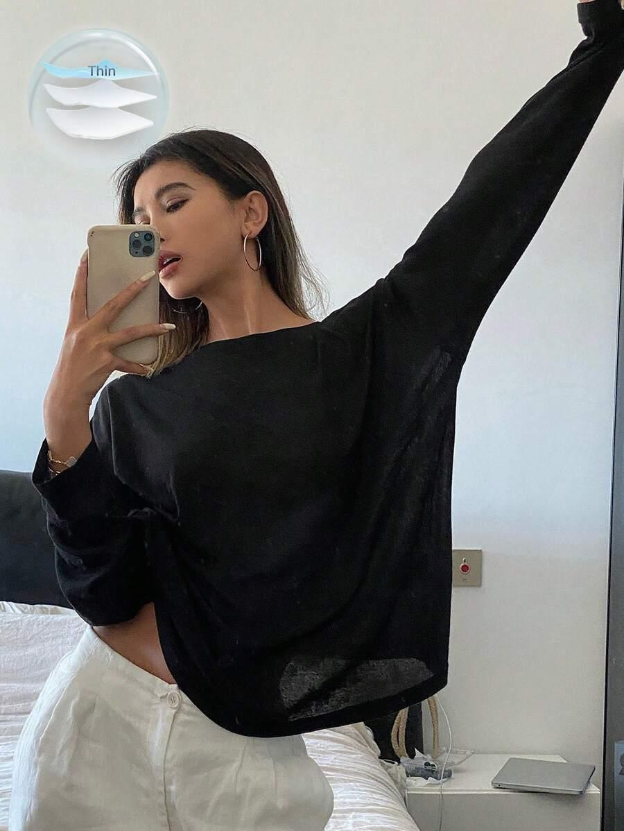 CZARNA LUŹNA BLUZKA 