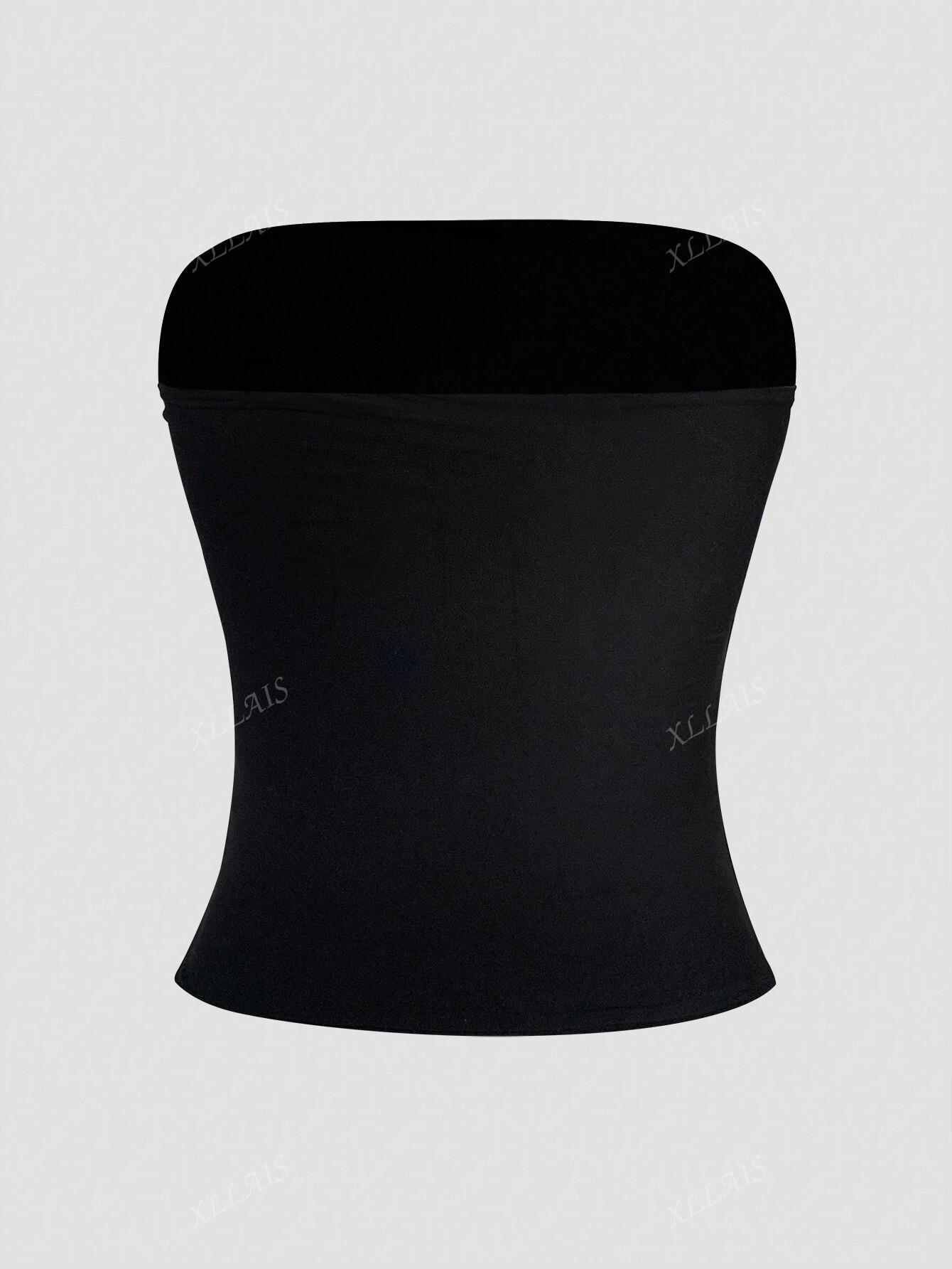 CZARNY DOPASOWANY TOP 