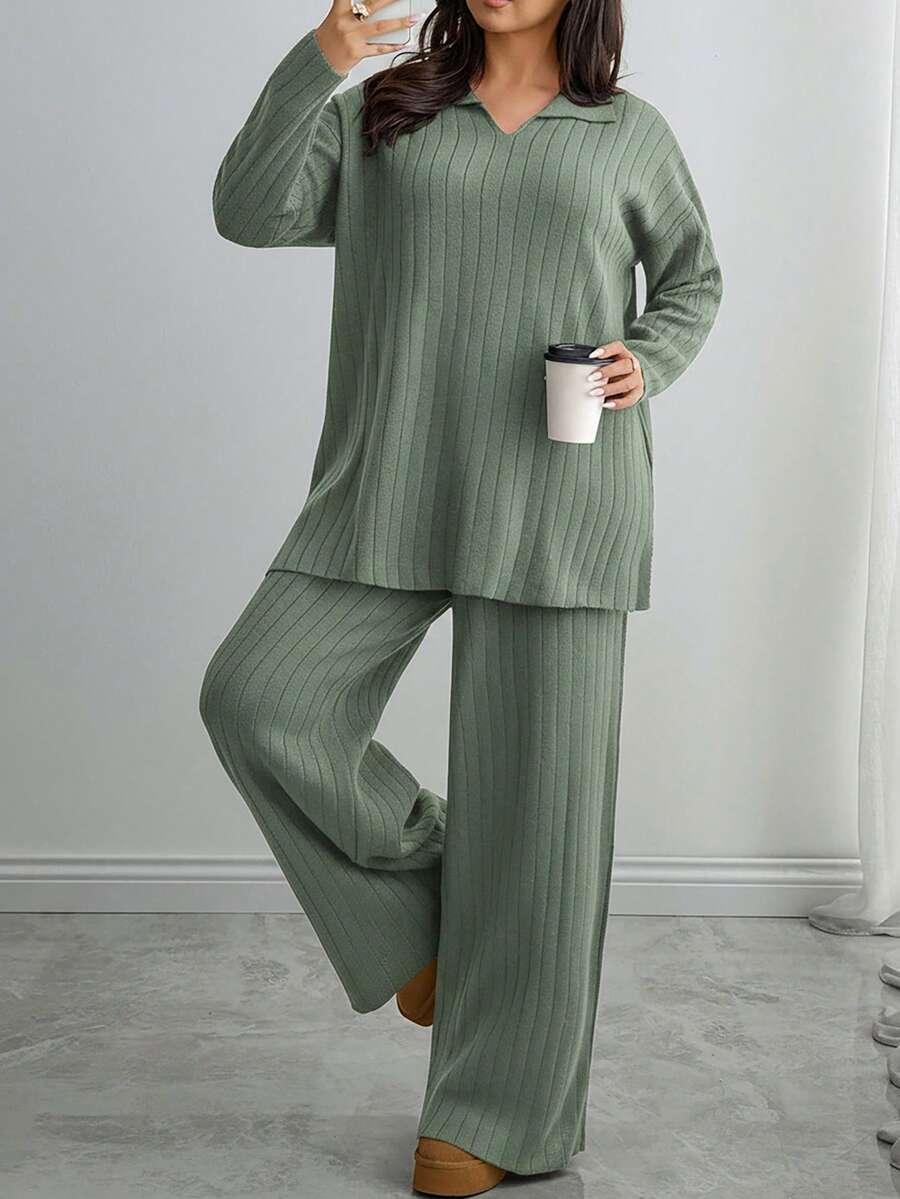 SWETER SPODNIE KOMPLET