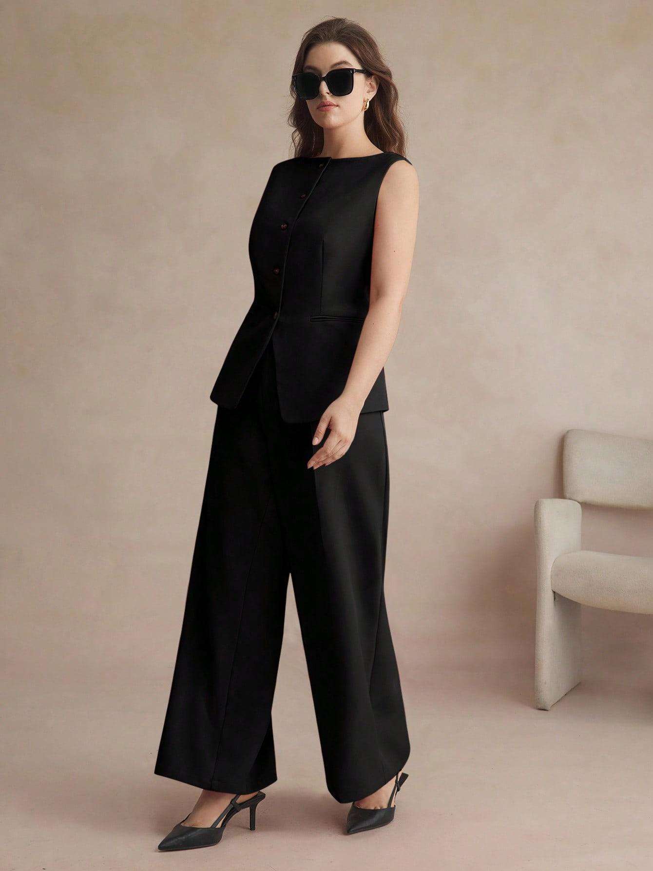 czarna elegancka kamizelka 