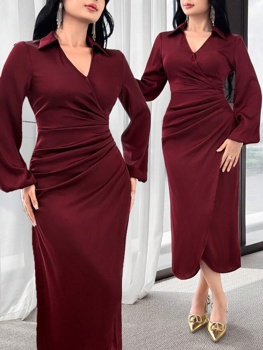 czerwona midi sukienka