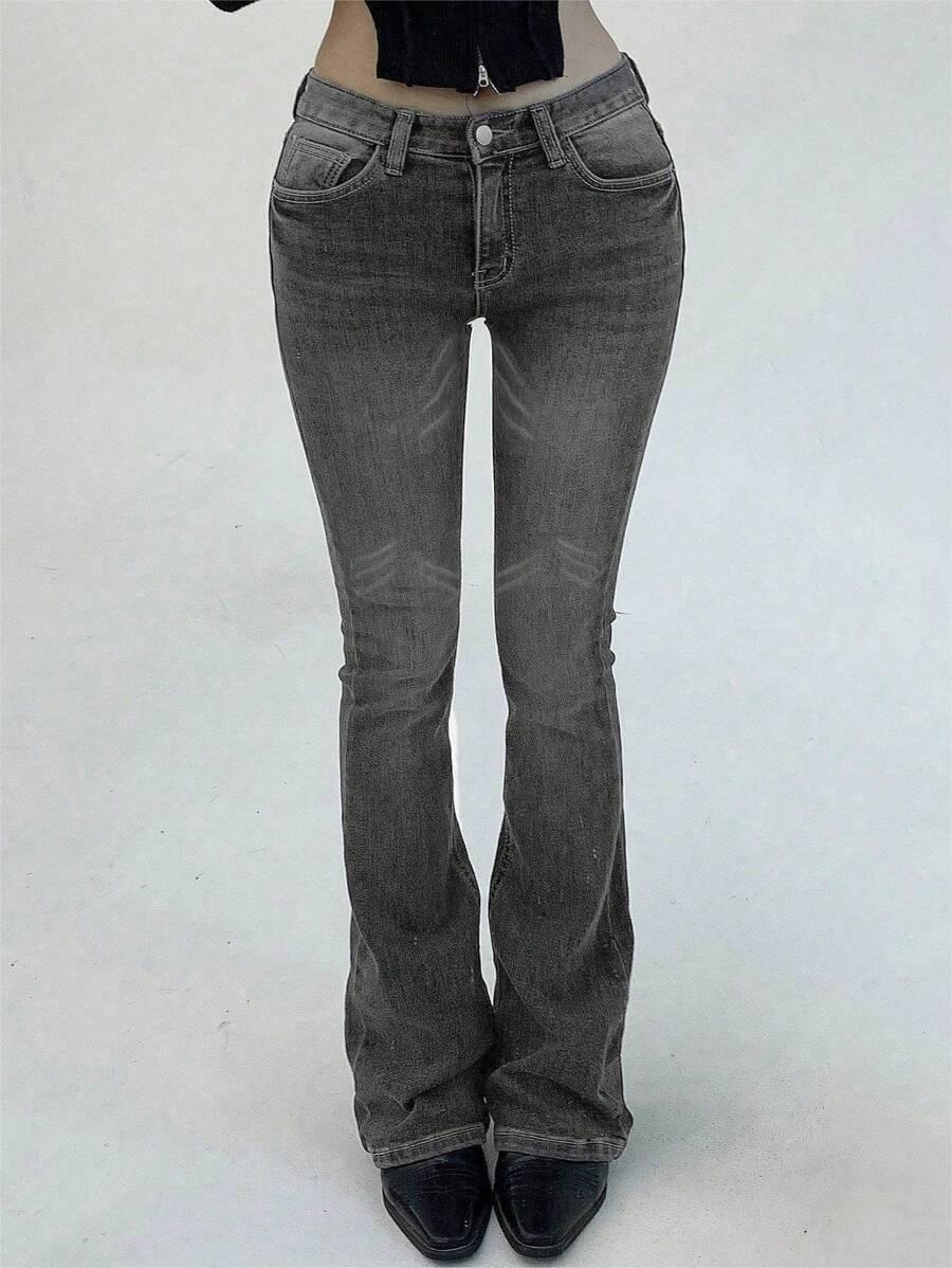 SZARE SPODNIE JEANS
