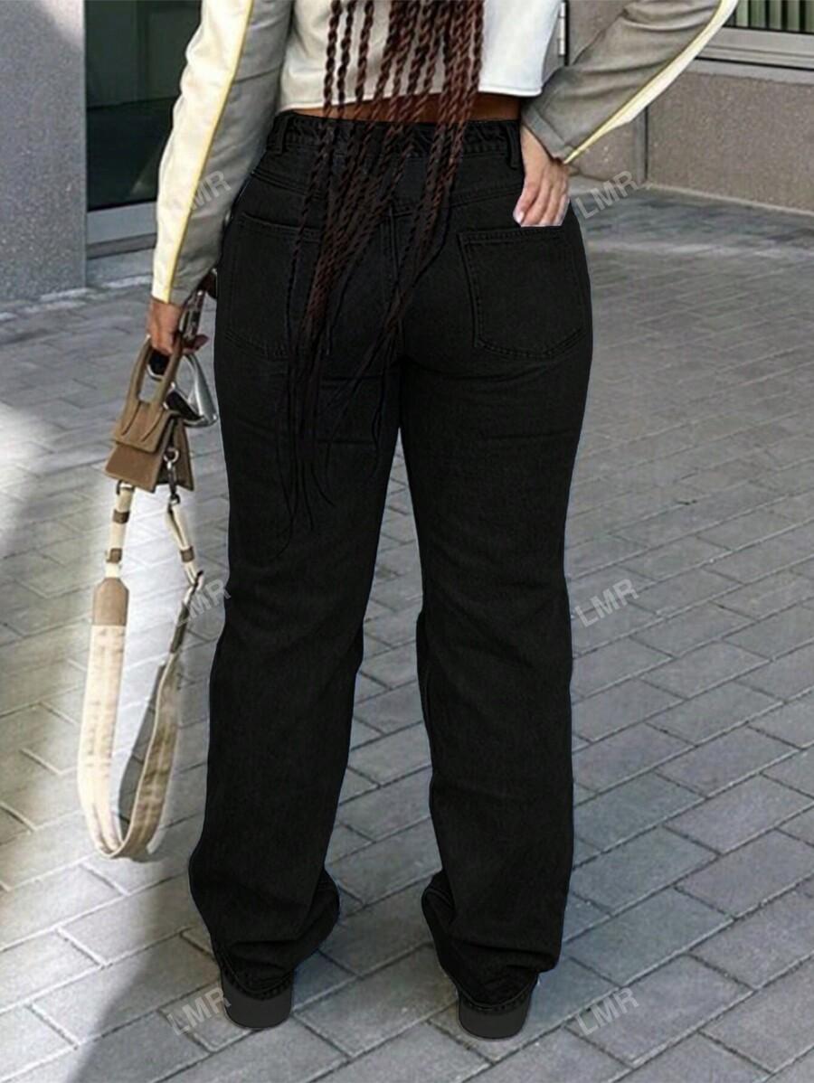 CZARNE SPODNIE JEANS