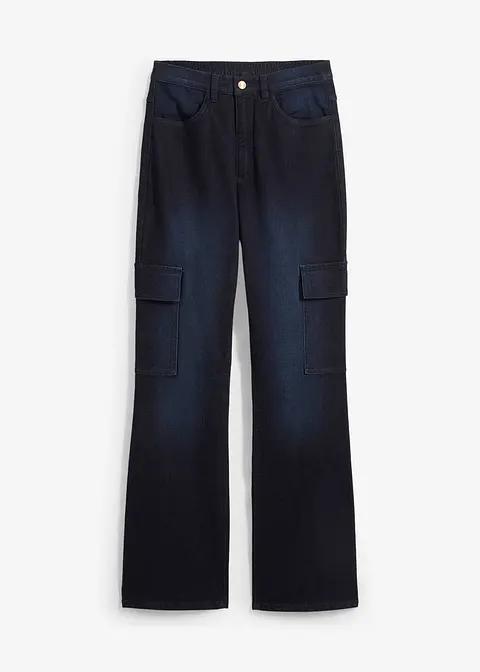 GRANATOWE SPODNIE JEANS KIESZENIE