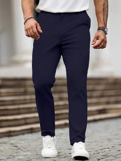 GRANATOWE SPODNIE JEANS 