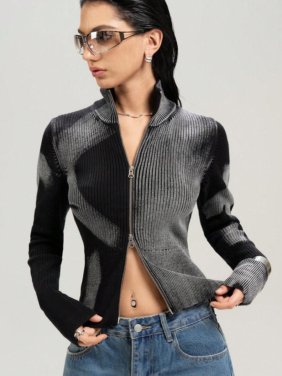dzianinowy sweter zamek 