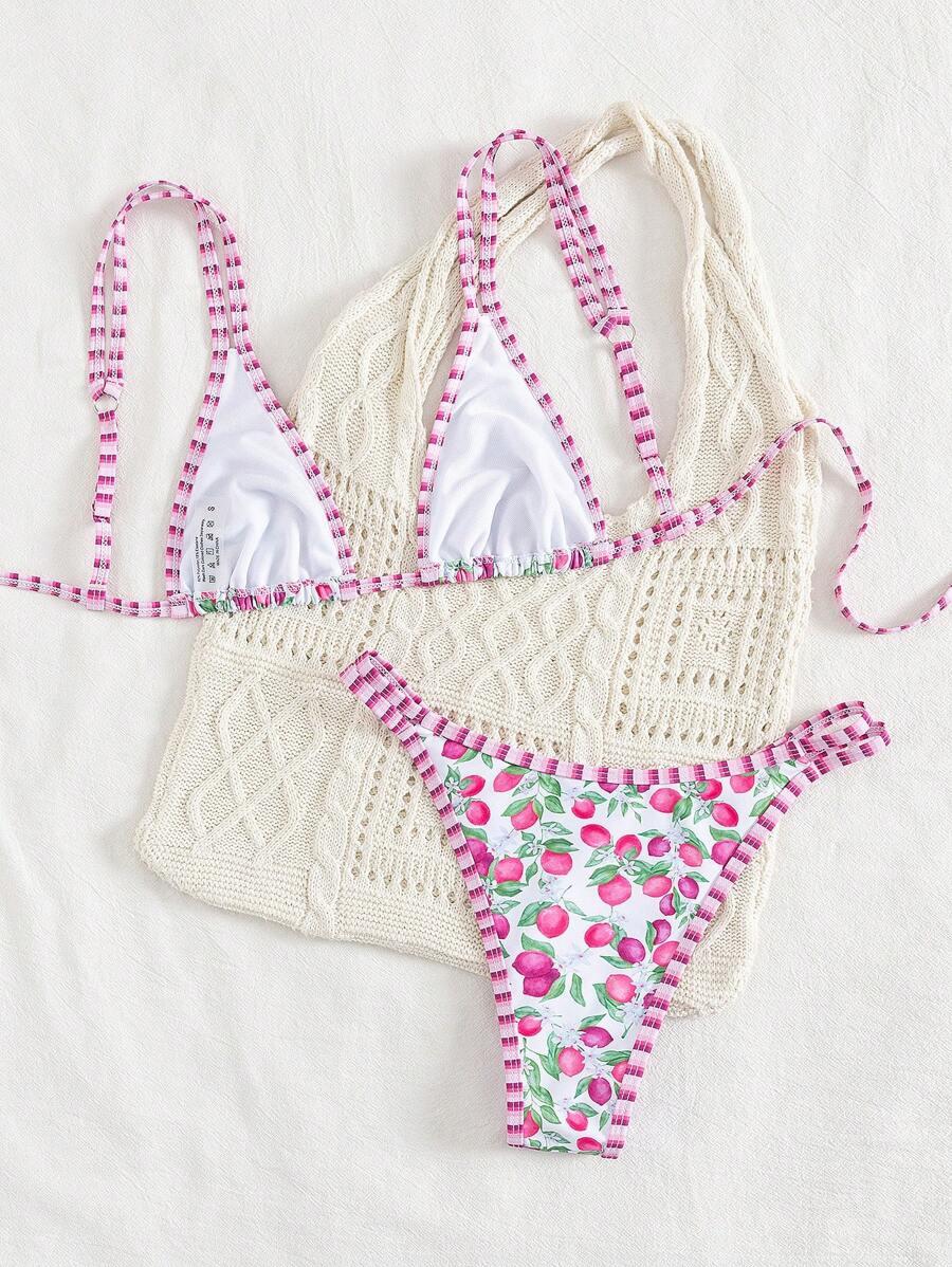 GÓRA OD BIKINI wiązanie wzór