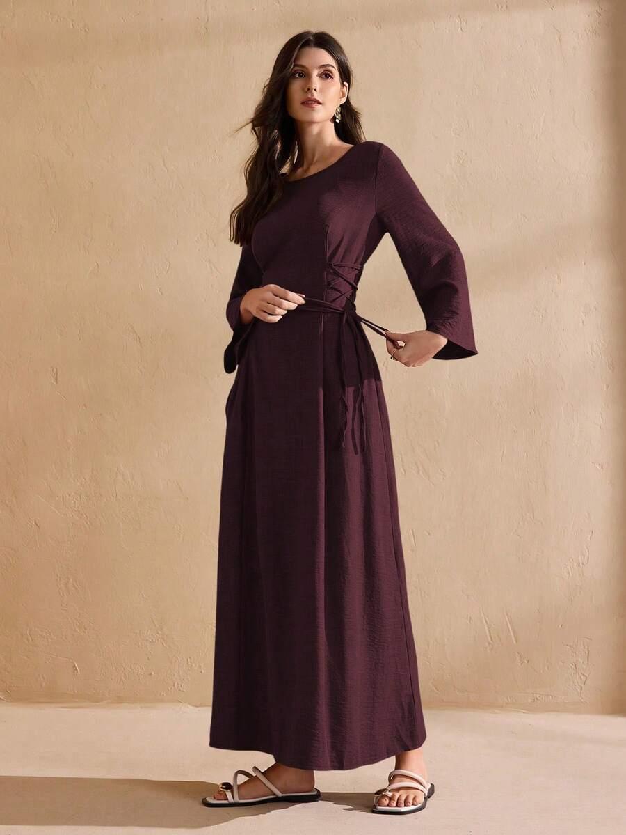 burgundowa sukienka maxi