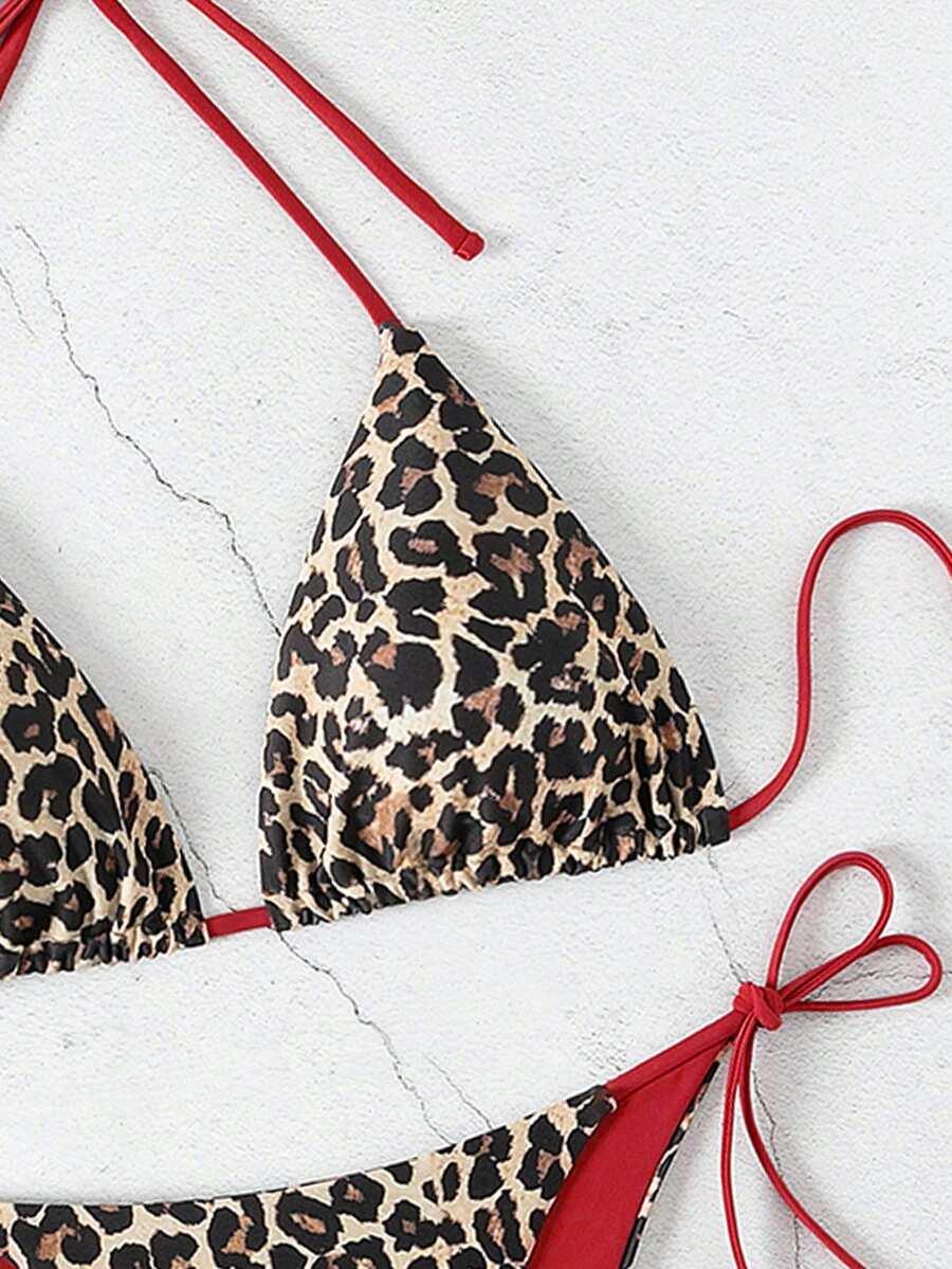 dwuczęściowy strój kąpielowy animal print