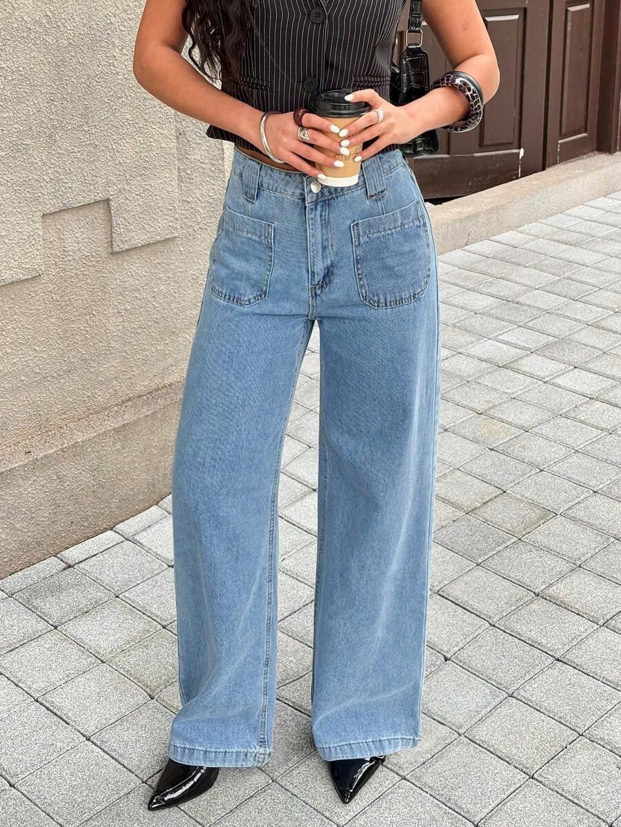 niebieskie spodnie jeans 