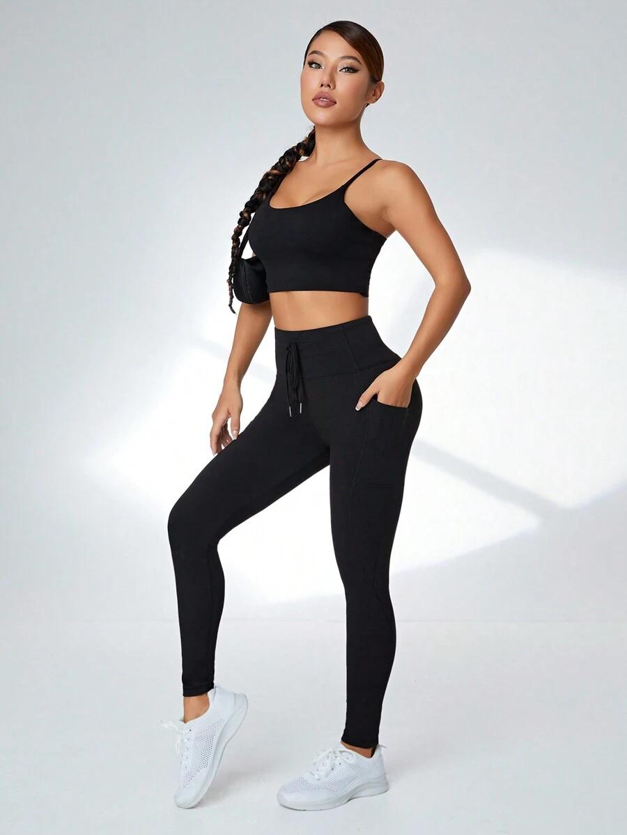 CZARNE LEGGINSY KIESZENIE