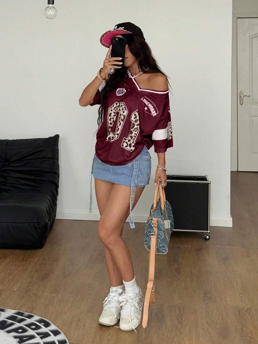 BORDOWY T-SHIRT NADRUK