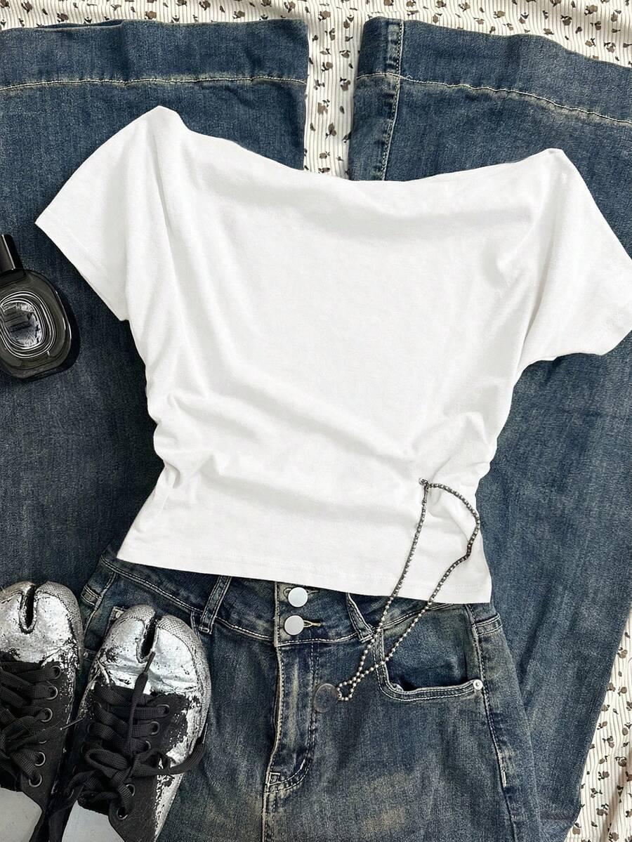 biały t-shirt nadruk