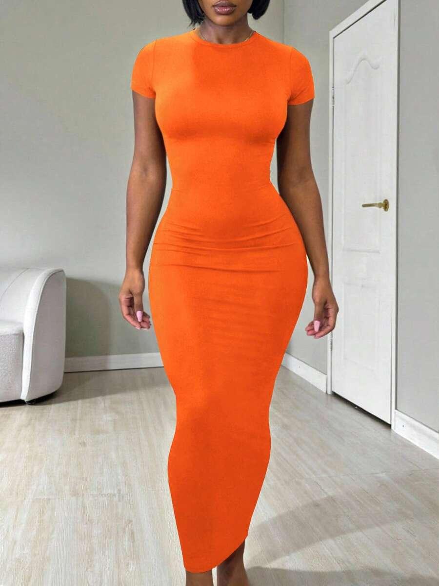 NEONOWA DOPASOWANA SUKIENKA MAXI 