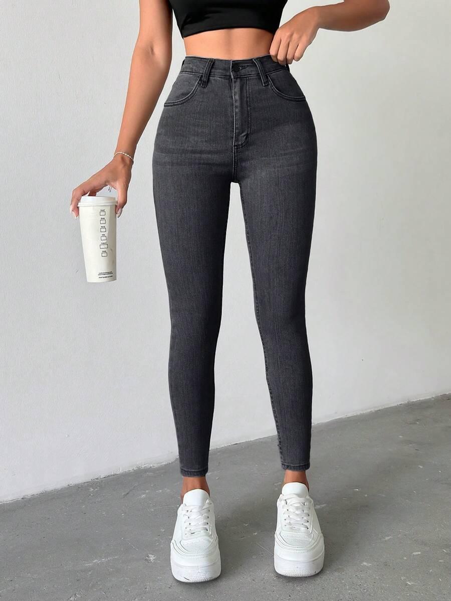 CZARNE SPODNIE JEANS