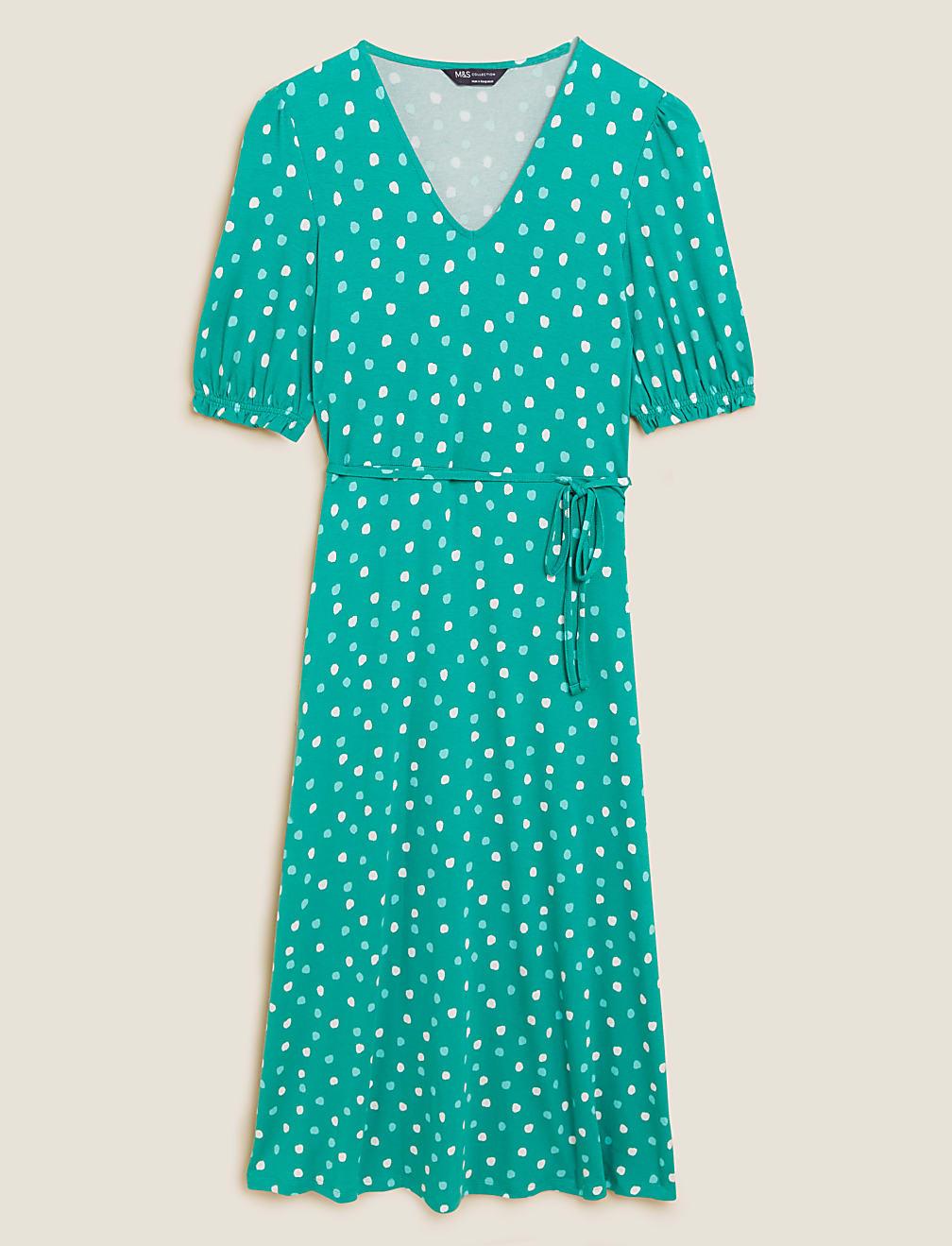 ZIELONA SUKIENKA PRINT T42-4724-J4