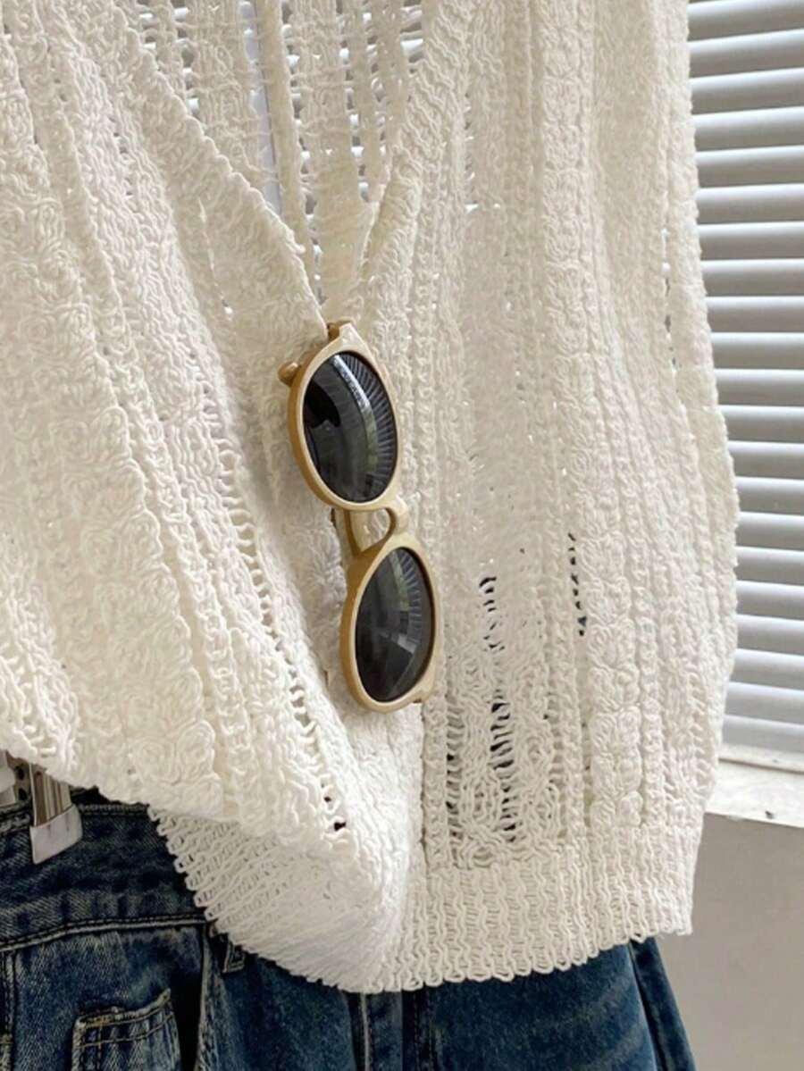 AŻUROWA KAMIZELKA V-NECK