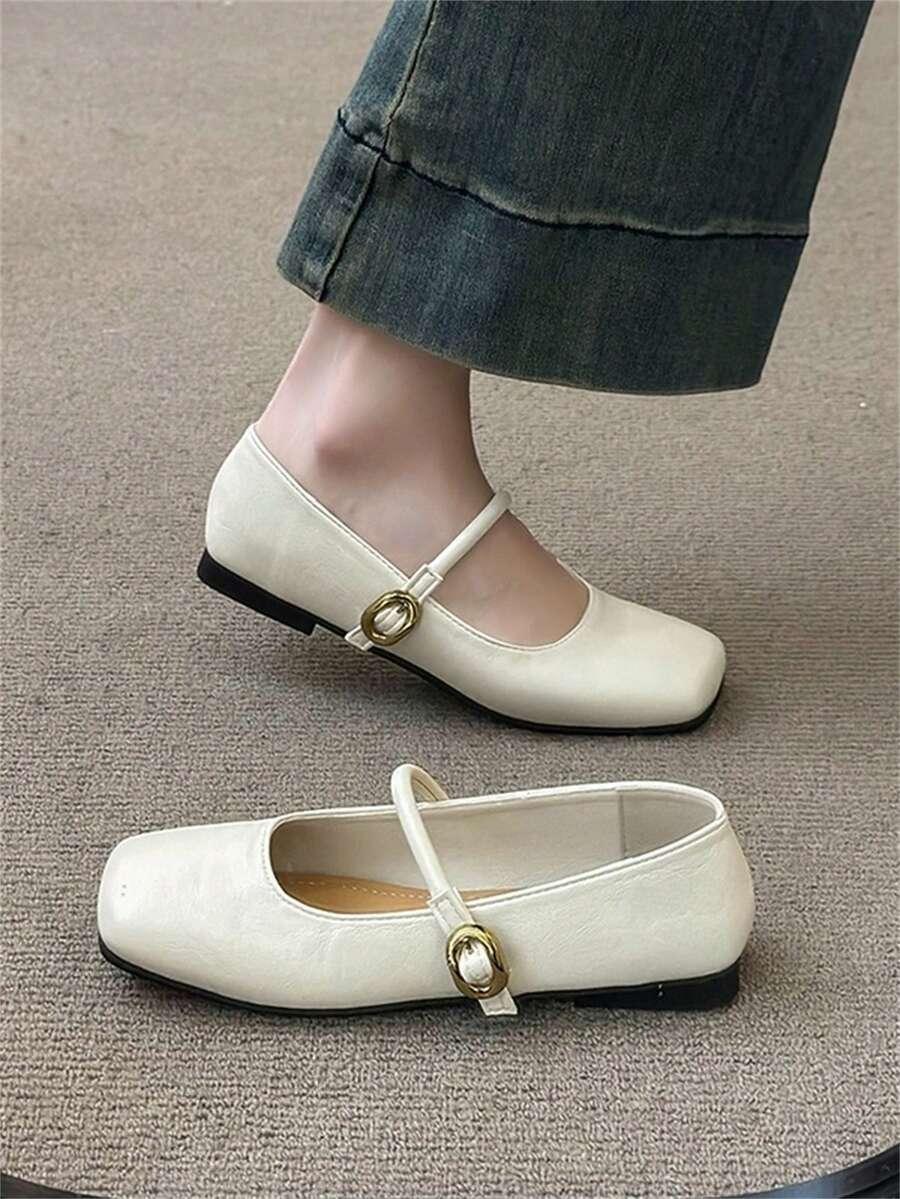 KREMOWE BALERINY IMITACJA SKÓRY 