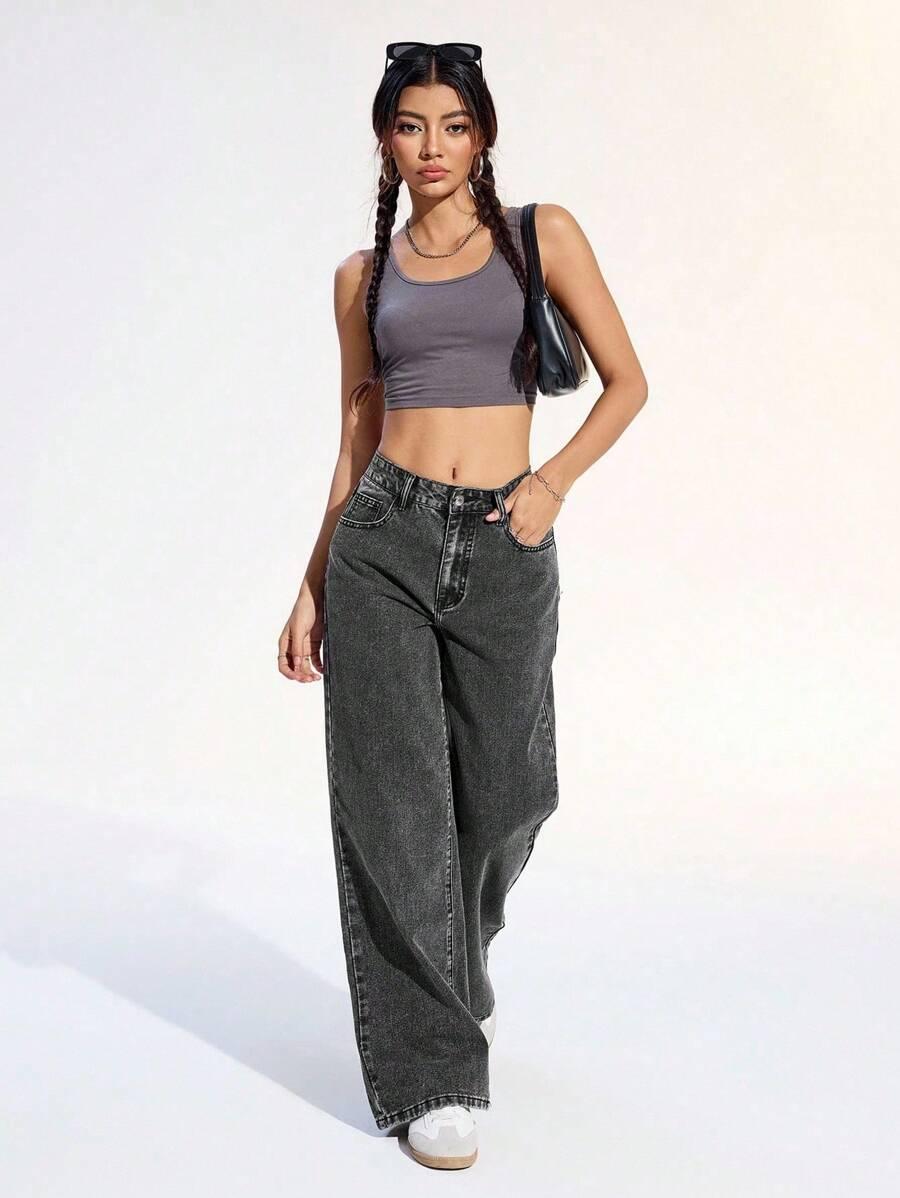 szare spodnie jeans