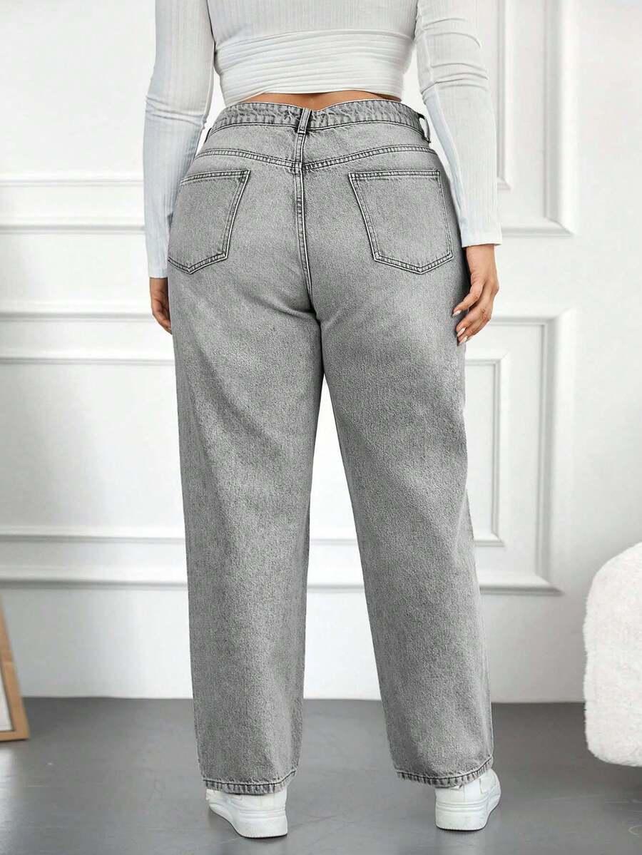 SZARE SPODNIE JEANS 