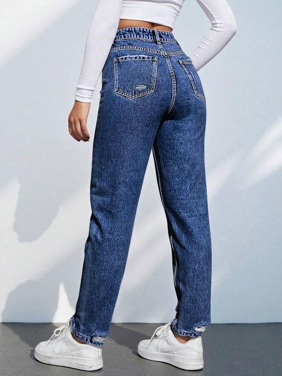 spodnie jeans wysoki stan