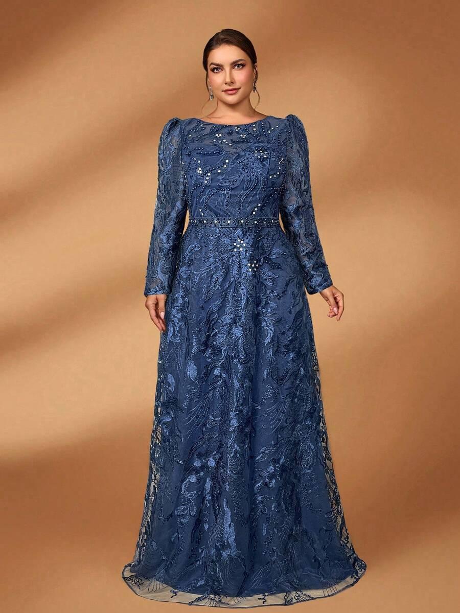 niebieska maxi sukienka