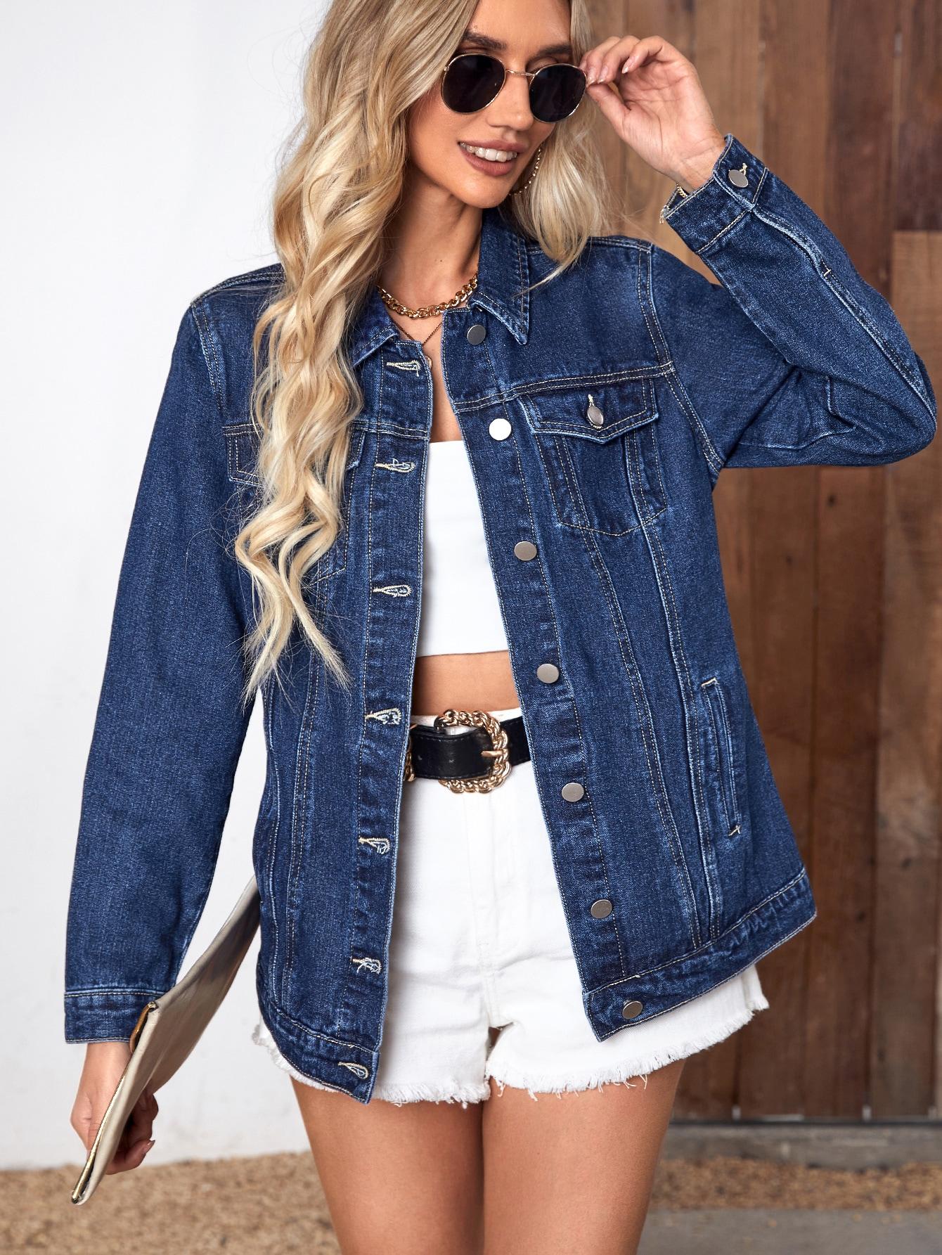 granatowa kurtka jeans