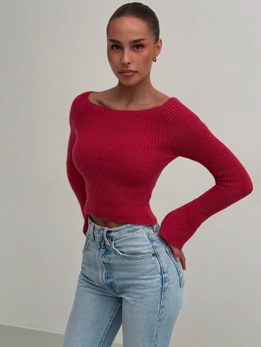 SWETER DAMSKI Z ROZSZERZANYM RĘKAWEM 
